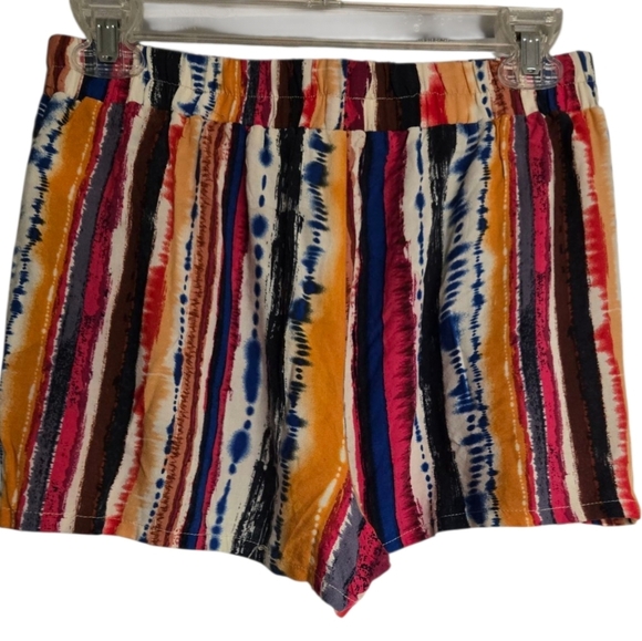 Gypsies & Moondust Colorful Striped Women's Shorts Size Medium Rayon - Picture 2 of 4